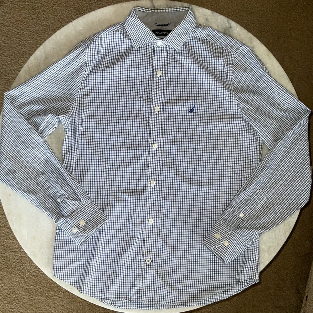 Nautica Men’s Long sleeve Button Down Slim Fit sz S